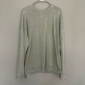 Acid wash foam green oversized tunic sweatshirt